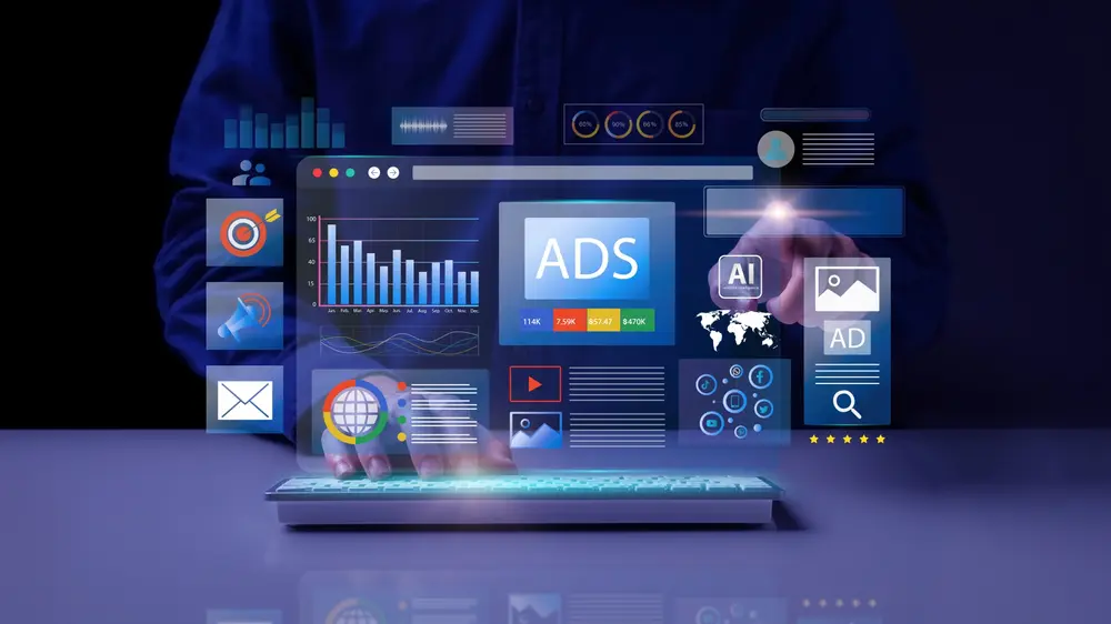 Digital,Marketing,Commerce,Online,Sale,Concept,,Businessman,Using,Laptop,With
