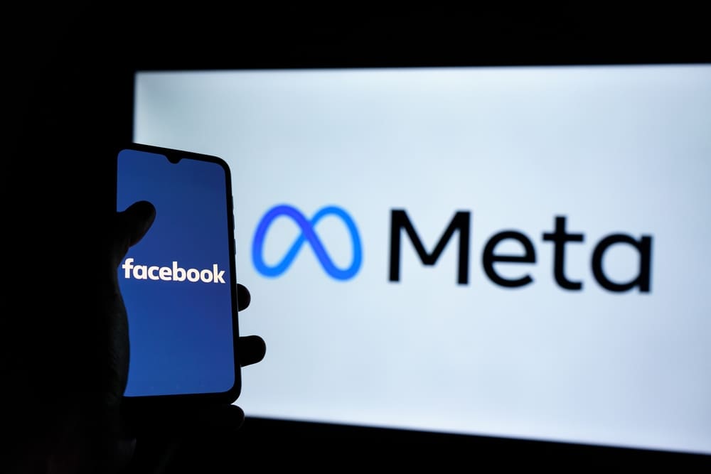 Facebook on mobile device and Meta on pc