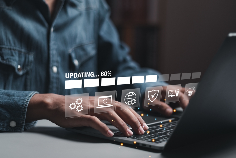Businessman,Working,And,Installing,Update,Process.,Software,Updates,Or,Operating